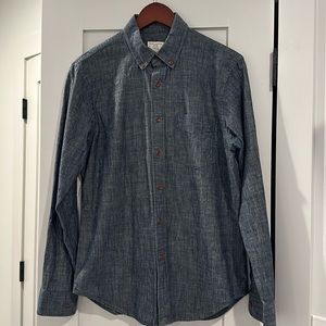 Club Monaco Long Sleeve Chambray Flannel Shirt (Slim Fit)